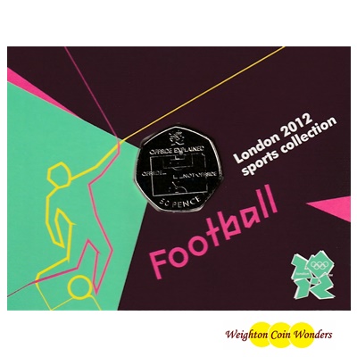 2011 BU 50p Coin (Card) - London 2012 - Football